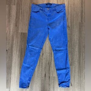 J Brand Electric Blue Zip Ankle Jeans